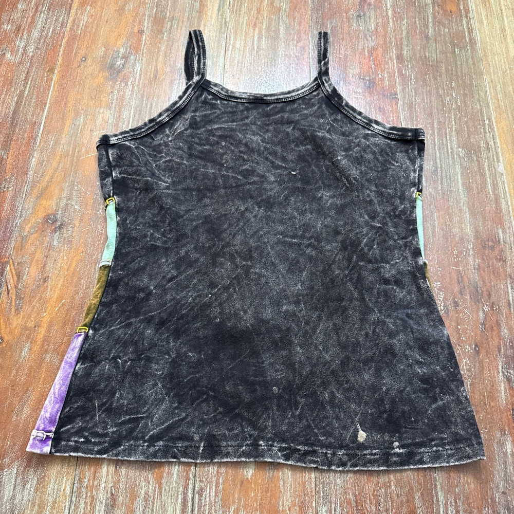 Boho Multicolor Patchwork Tank Top Large Leaf Flo… - image 8